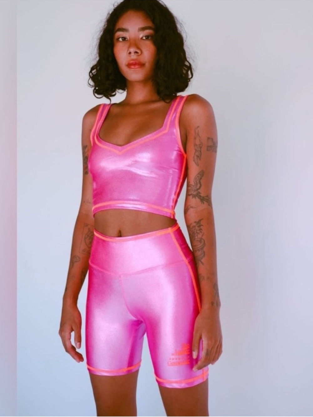 The Mighty Company RARE The Mighty Crop Tank Pink Sparkle Top Medium NWT
